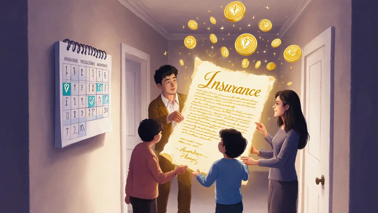 Rodina dostává pojišťovací schválení, zlaté mince se mění ve světlo.