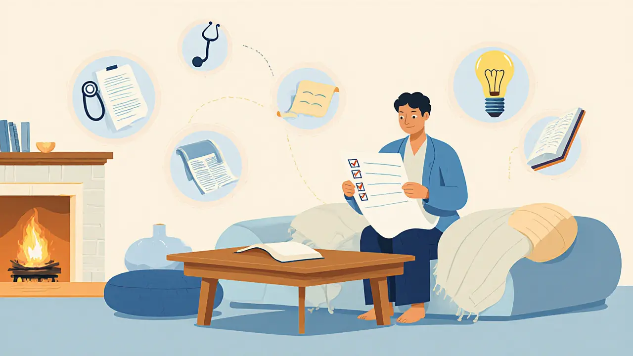 Ilustrace terapeutického rámce se seznamem bezpečnostních kroků: screening, souhlas, klidný prostor, integrace.