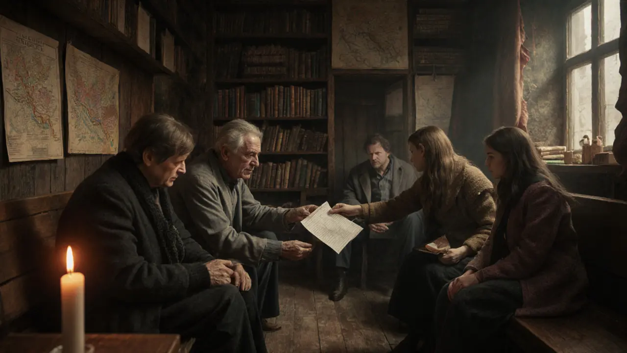 Čekárna centra duševního zdraví s lidmi čekajícími na pomoc a psychiatrem vydávajícím indikační list.