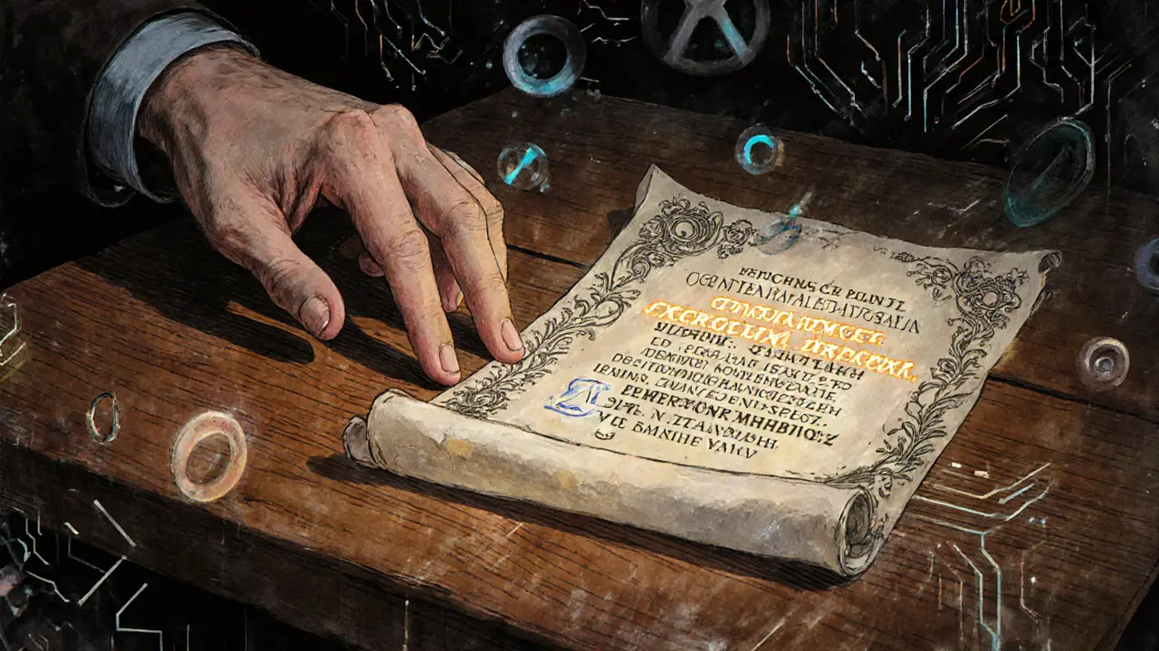 Ruka třikrát stiskne stůl, kolem ní se vznášejí symboly digitální bezpečnosti.