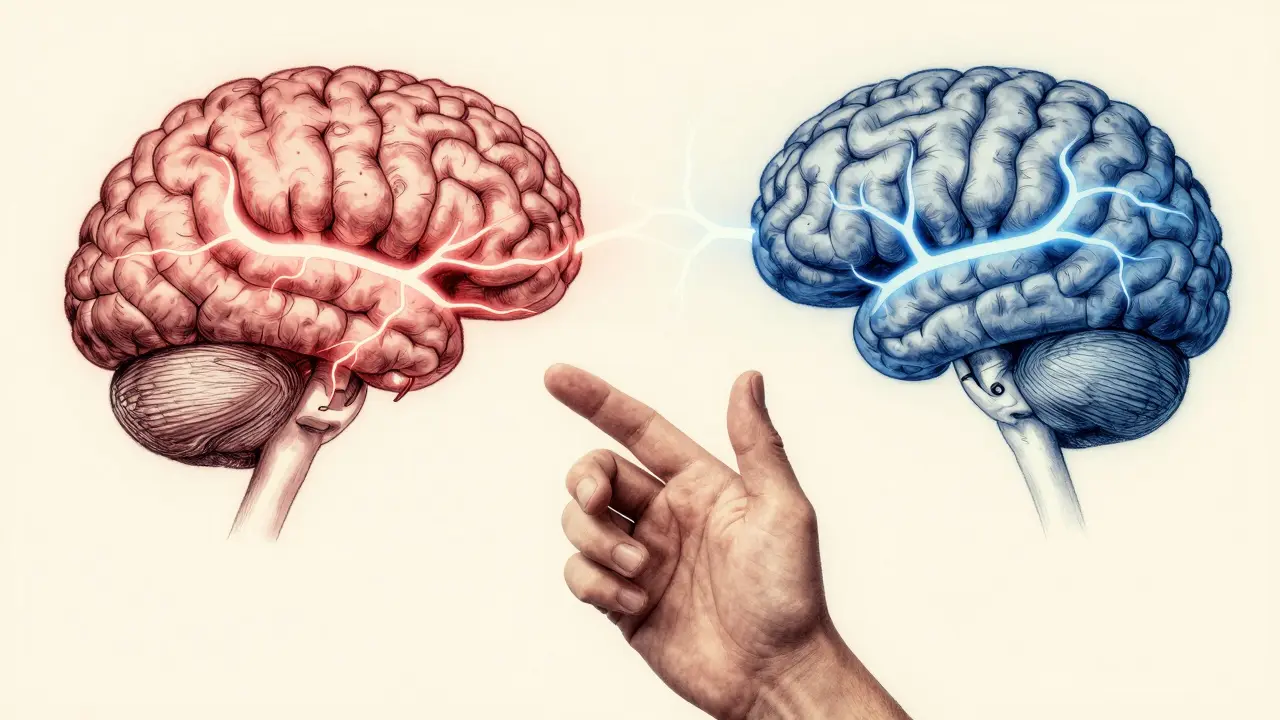 Neuronová cesta spojuje strach a klid v mozku během bilaterální stimulace.