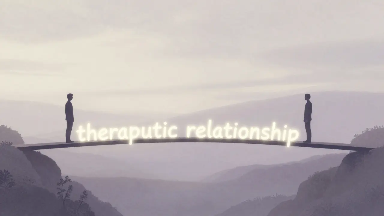 Symbolický most světla spojující dvě lidské siluety v mlžné krajině.